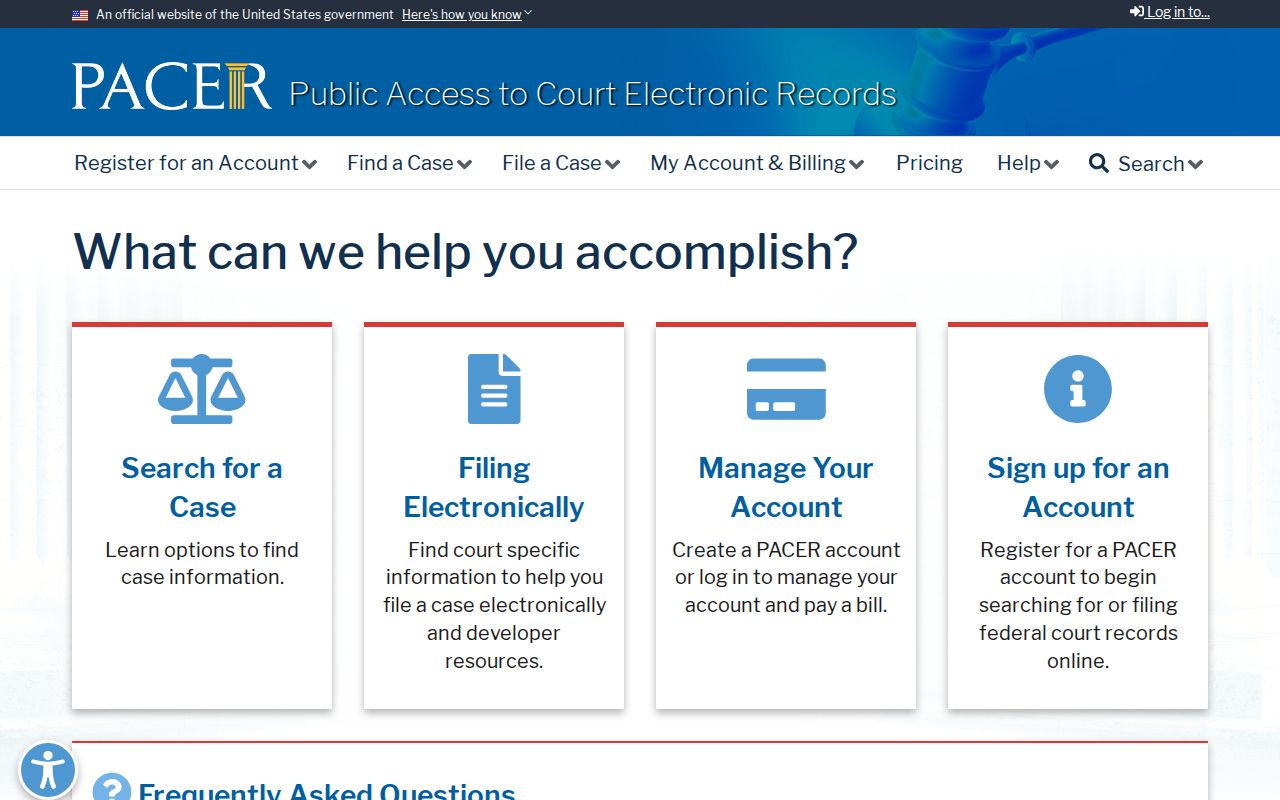 Highland previous residents federal court records access
