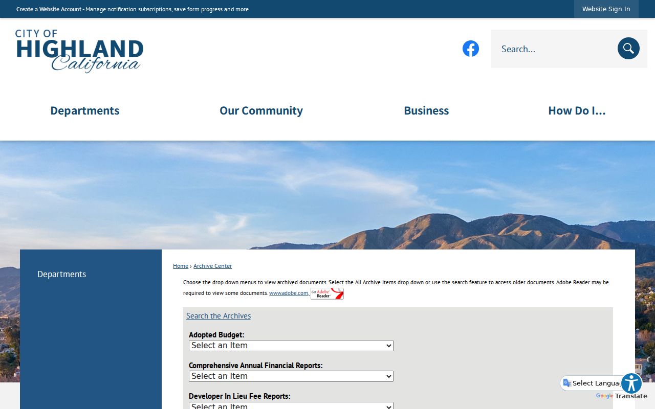 Highland ZIP code directory municipal archive