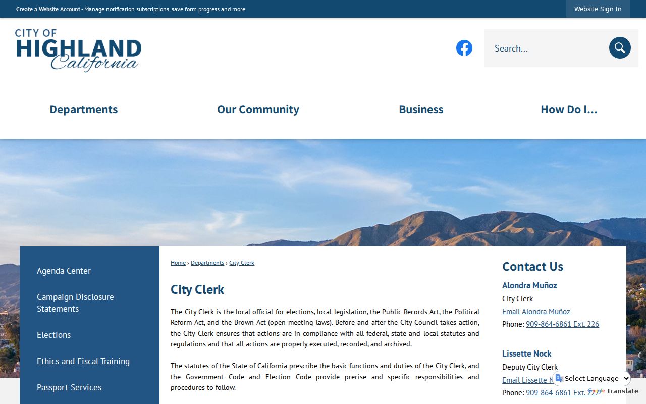 Highland ZIP code directory city clerk records